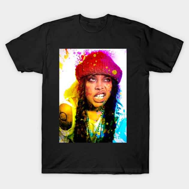 Erykah Badu RNB Watercolor T-Shirt by BLACKLEAF